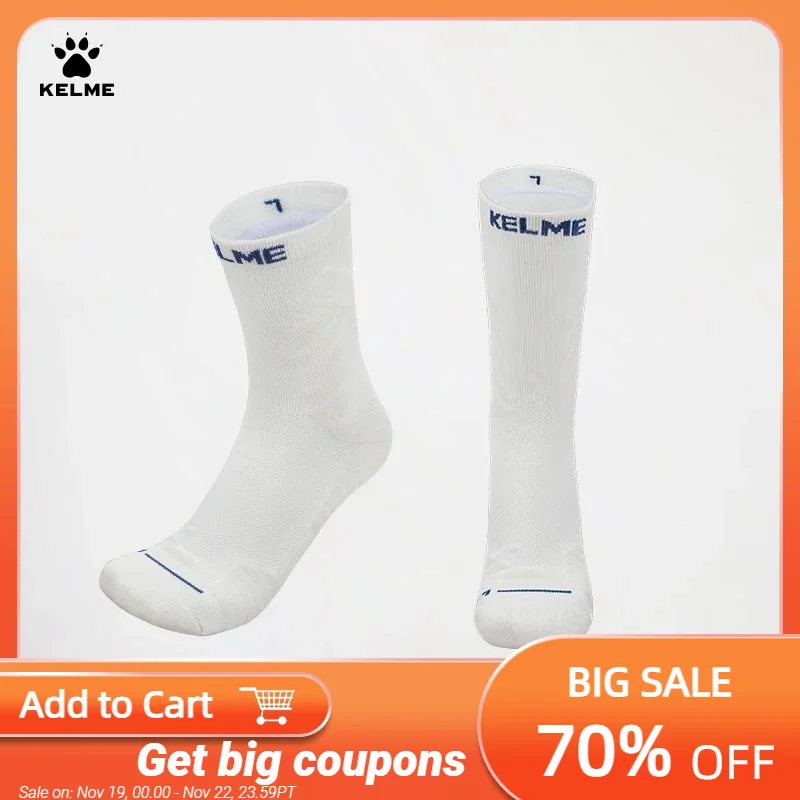 

KELME Basketball Socks Men and Women Cushioning Anti-Slip Breathable Mid-Calf Towel Sole Basketball Training Socks