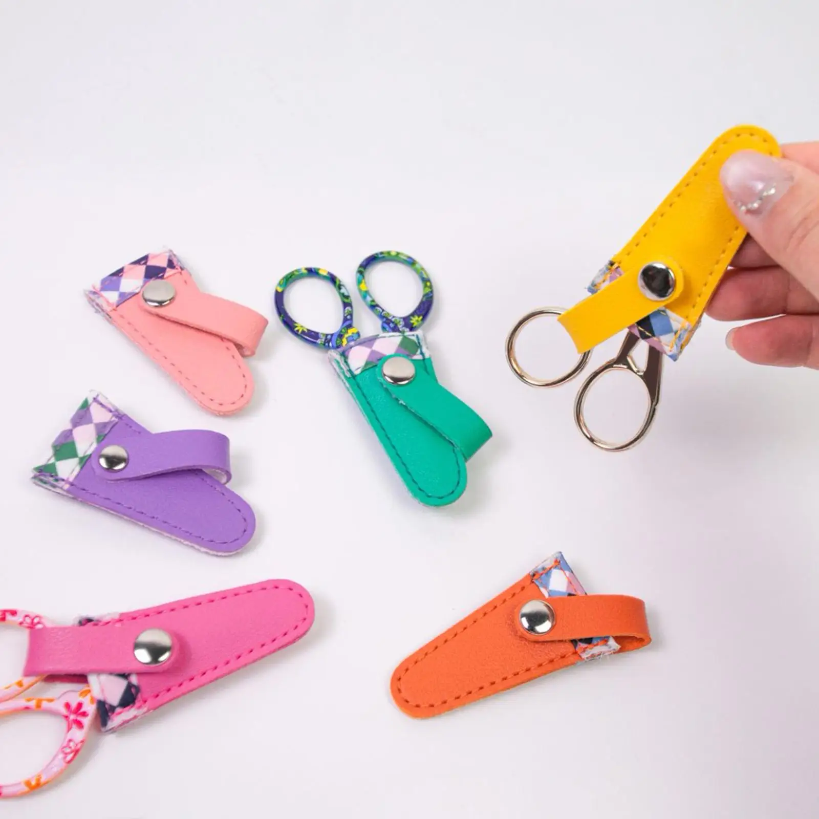 Crafts Scissors Case Crafts Scissor Sheath PU Leather Protector Compact Sewing Tool Embroidery Scissors Storage Case for DIY