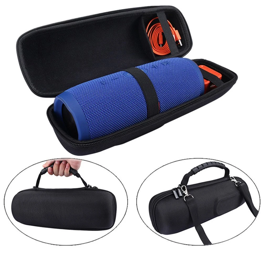 

Eva Durable Speaker Protective Case For Charge 3 Dual Compartment Strong Zipper Handle Strap Travel Storage Bag Portable Carry