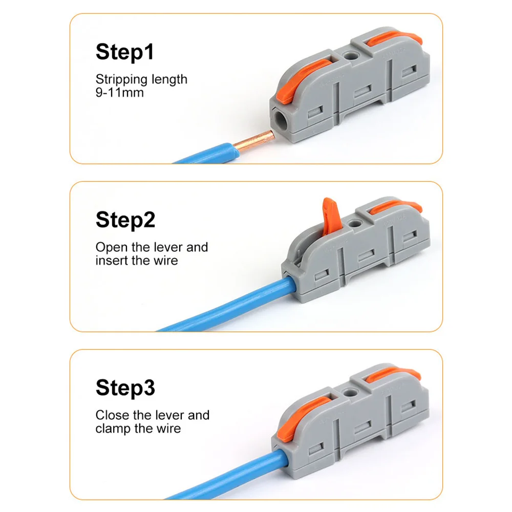25/34PCS Fast Lever Electrical Cable Wire Connectors Boxed And Bulk Universal Splitter Push-in Terminal Block Home Junction Box