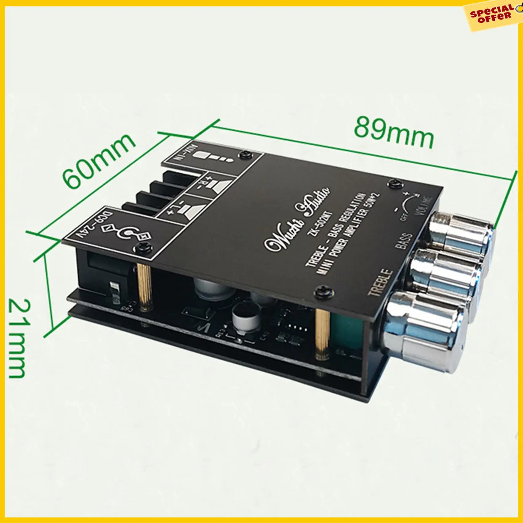 

A25P 4X ZK-502MT Bluetooth 5.0 Subwoofer Amplifier Board 2.0 Channel High Power Audio Stereo Amplifier Board 2X50W Bass AMP