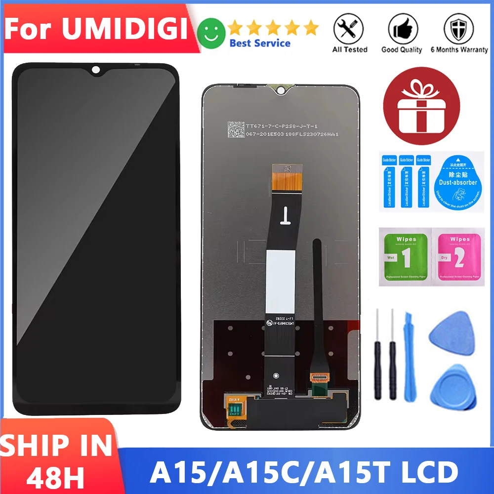 

ЖК-дисплей 6,7 дюйма для Umidigi A15, A15C, A15T, зеркальный дисплей в сборе, сенсорный экран, дигитайзер, Замена ЖК-датчика UMIDIGI A15