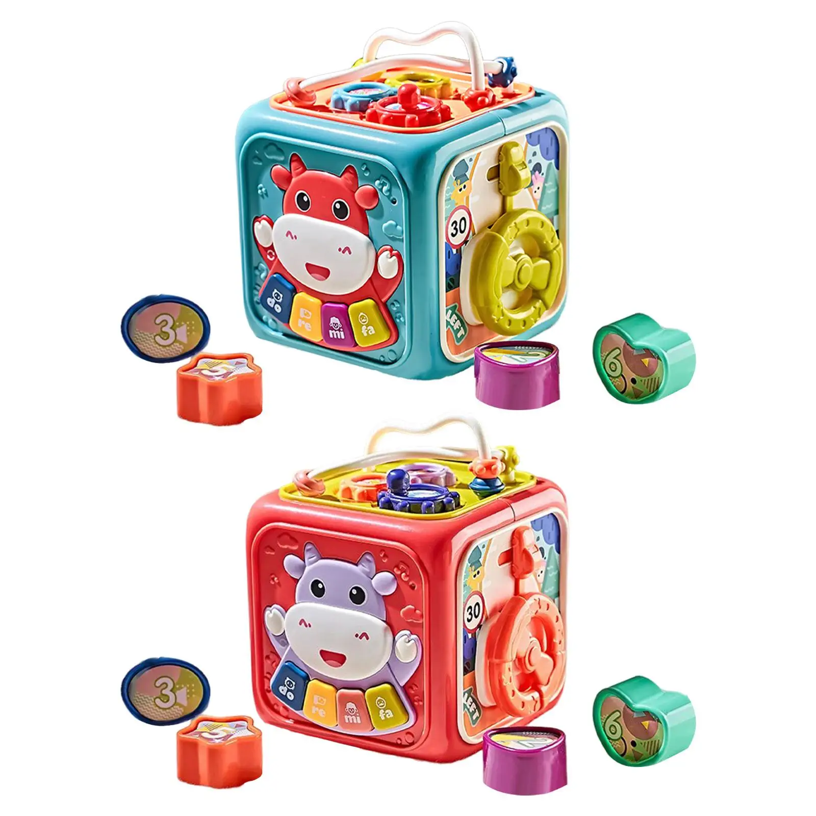 Musical Activity Cube Baby Musical Toys, Multi Functions, 6 Sided Activity Center for Age 1 + Year Old 12-18 Months Boys Girls