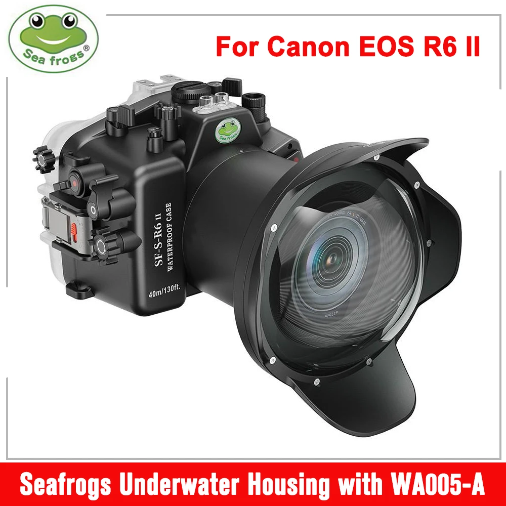 Seafrogs Underwater Camera Housing 40M/130FT For Canon EOS R6 II With WA005-A Dome Port Diving Waterproof Camera Case