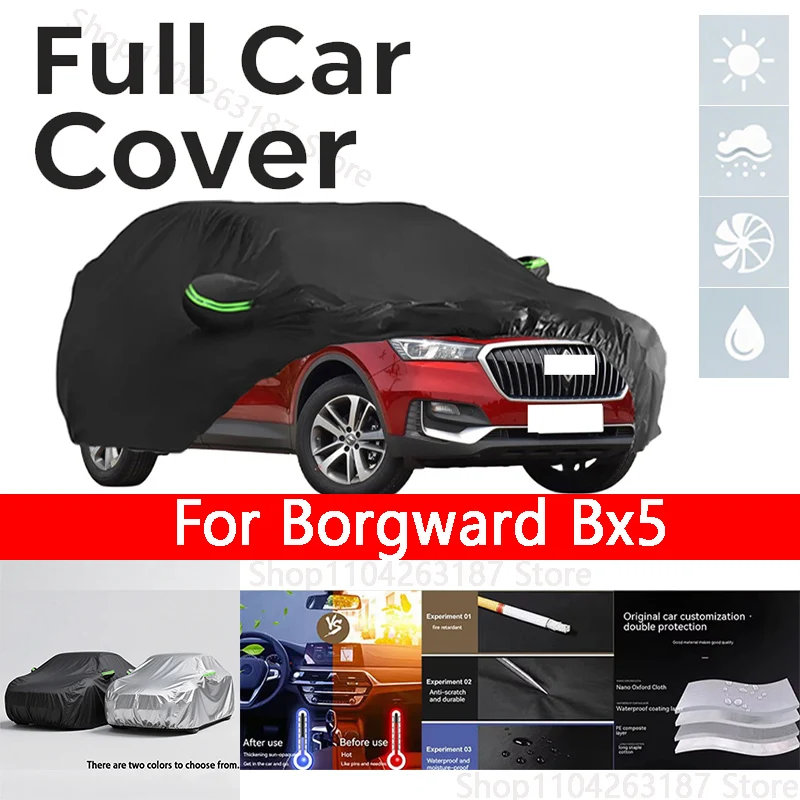 

For Borgward Bx5 Cover Full black Covers Waterproof Dustproof UV Scratch-Resistant Sunscreen Protection