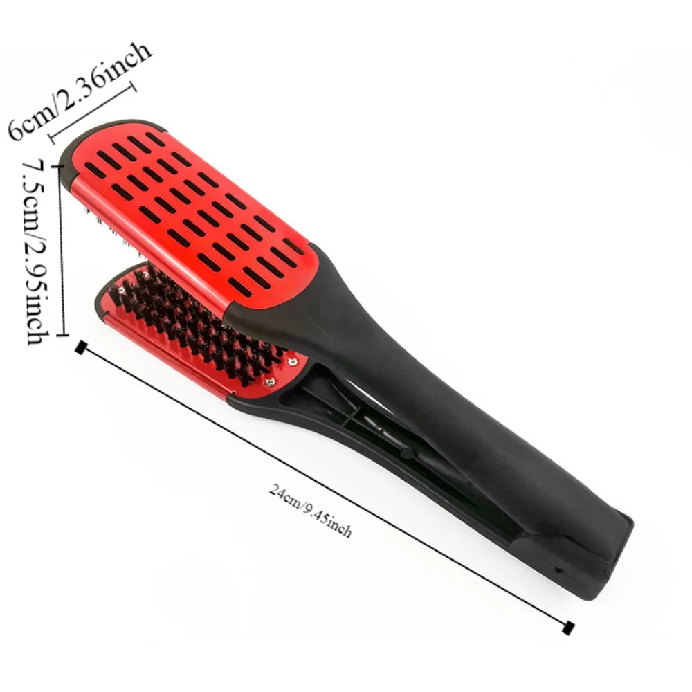 Not Motort Pro-Lisseur de coiffure, brosse à cheveux durable, pince à peigne en forme de V, anti-leges, anti-alde, double brosse