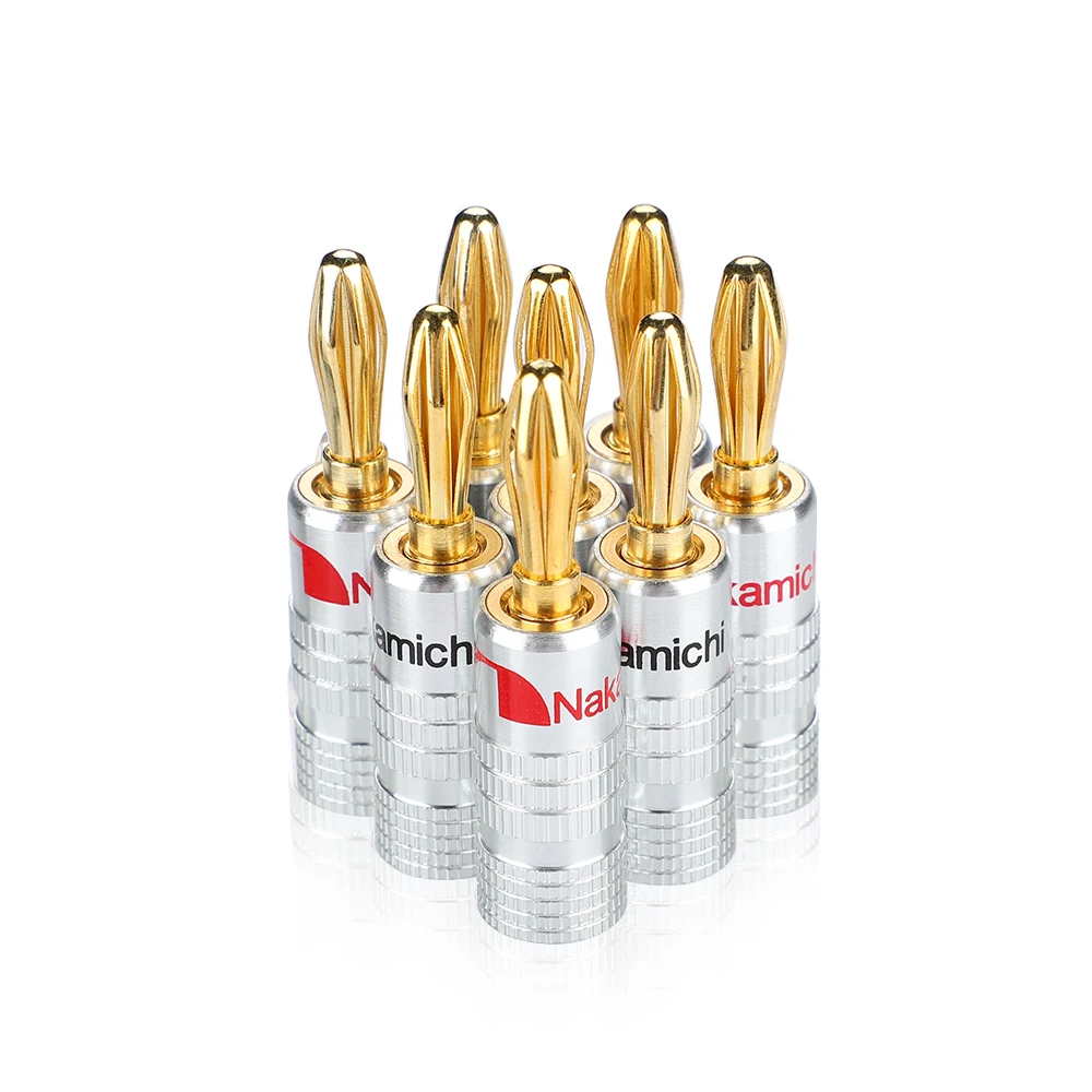 AIYIMA Banana Plugs8 pcs 24K مطلية بالذهب النحاس 4MM فانوس نوع الرأس موصلات لمكبر الصوت ومكبرات الصوت وجهاز الاستقبال
