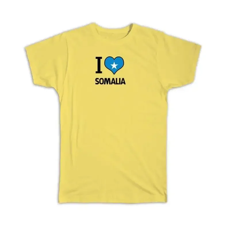 I Love Somalia Flag Heart Country Crest Somali Expat T shirt