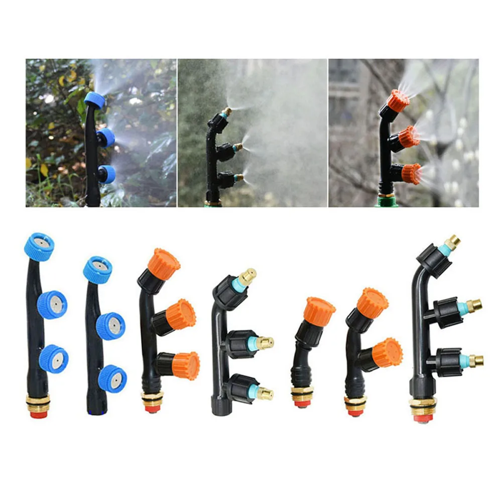 Agricultural Atomizing Sprayer Mist Nozzle Single/Double/Three Nozzle Head Garden Lawn Irrigation Pesticide Spraying Sprinkler