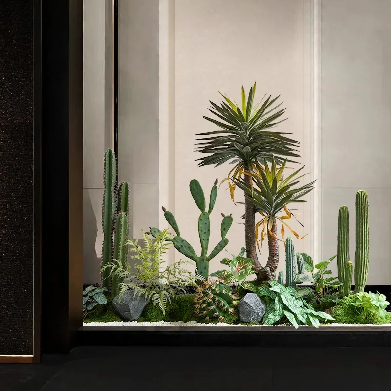 محاكاة الصبار المناظر الطبيعية نبات الرمل الصبار الديكور الإبداعية الطابق بوعاء الحلي #4