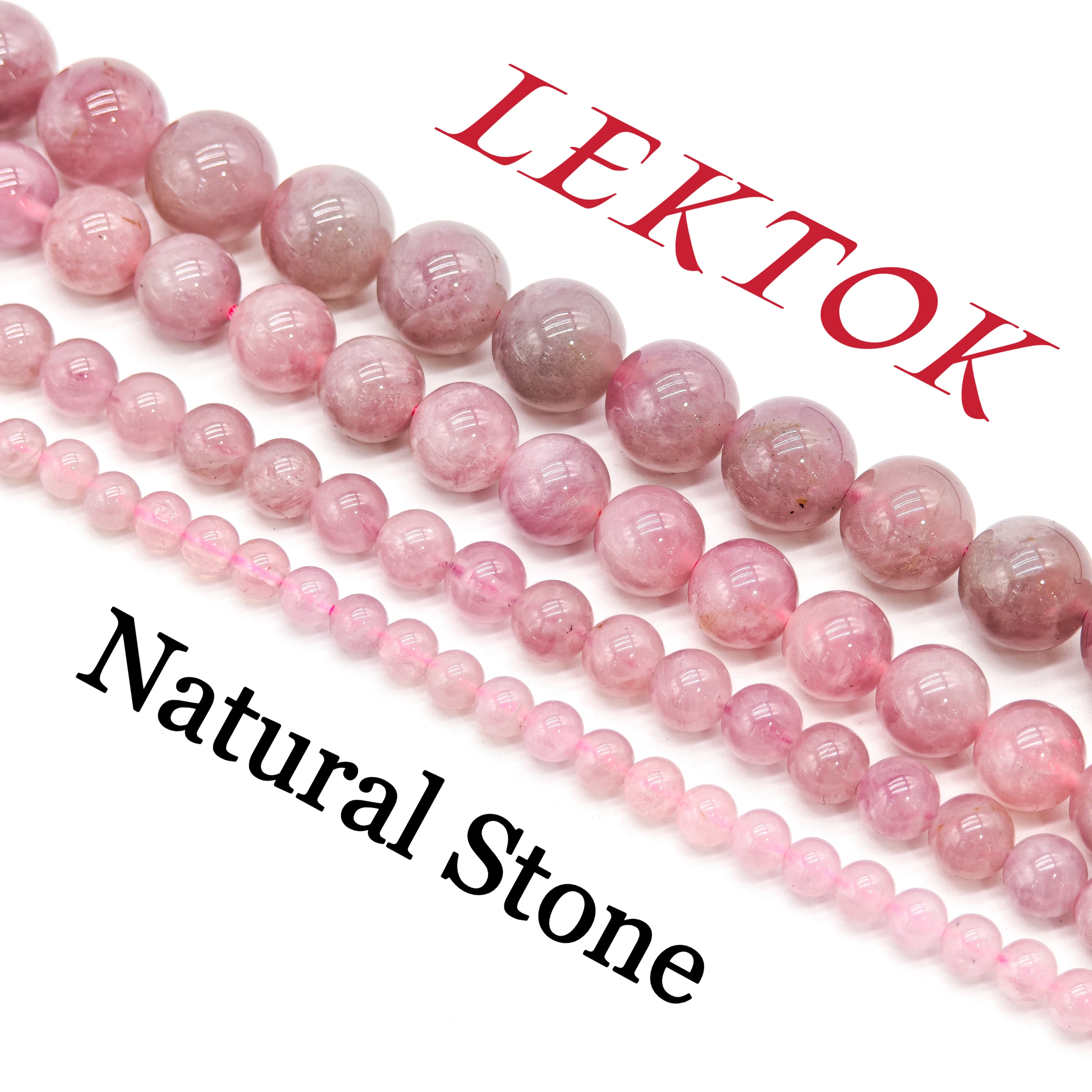 

High-Quality Natural Stone, Madagascar Rose Quartz Crystal 4 -1mm Round Loose Beads for DIY Bracelet and Necklace Accessories.