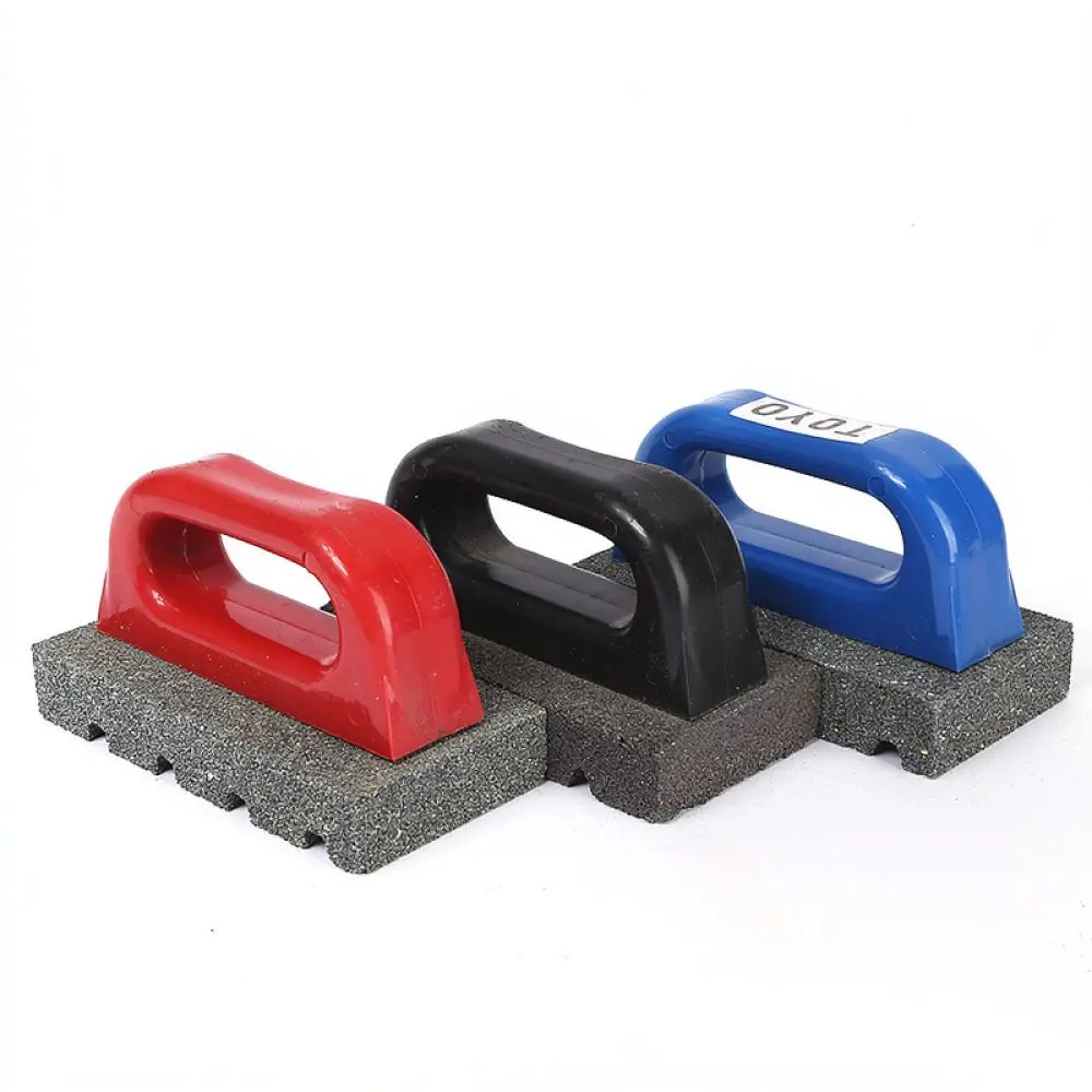 Ergonomic Rubber Handle Grinding Tool Black Silicon Carbide Block For Concrete Wall Floor Restoration Surface Finishing