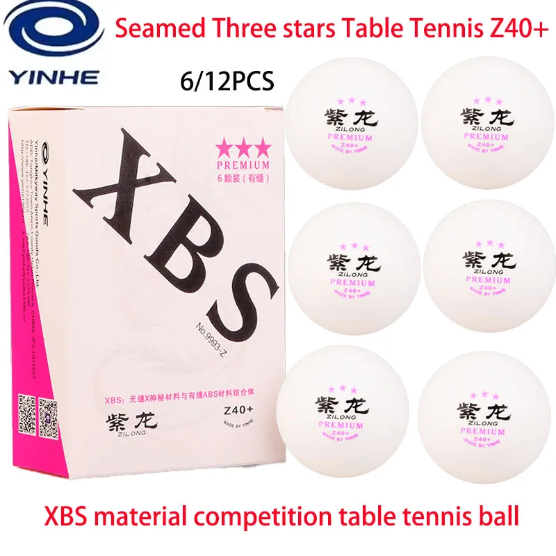 

YINHE Violet Dragon Z40+ 3-Star Table Tennis Balls Seamed XBS New Material Professional Competition Ping Pong Balls 6/12pcs