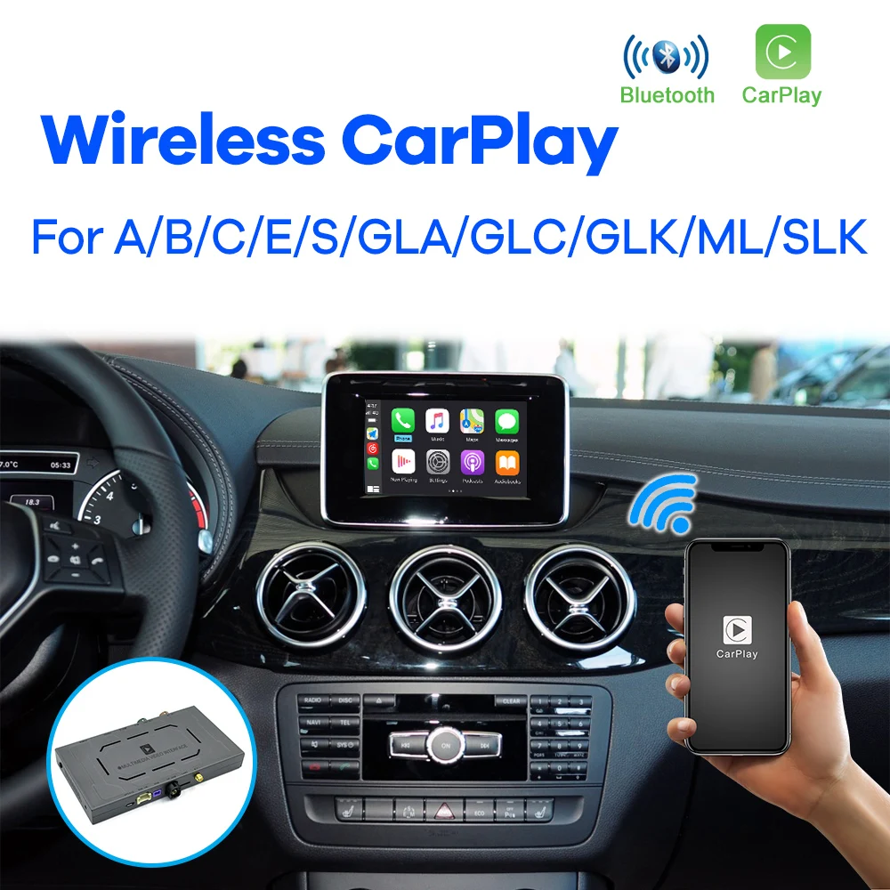 Wireless Apple CarPlay For Mercedes Benz A B C S GLK GLA ML SLK Class 2007 - 2017 NTG4.0 NTG4.5 NTG5 Android Auto Module Video