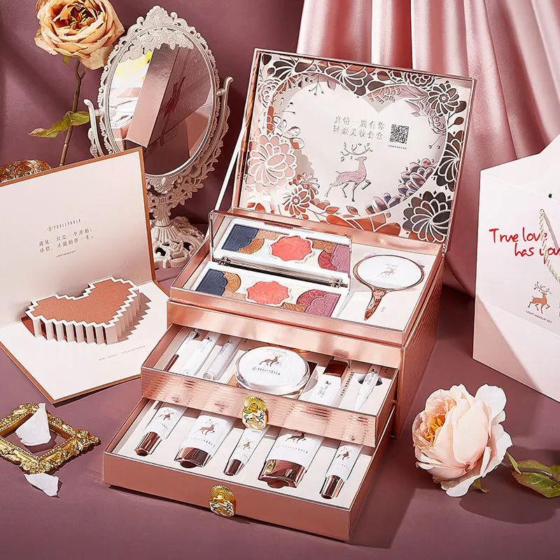 Makeup Set Cosmetics Genuine Full Set of 20 Pieces Beauty Gift Box for Birthdays and Valentine's Days Gifts