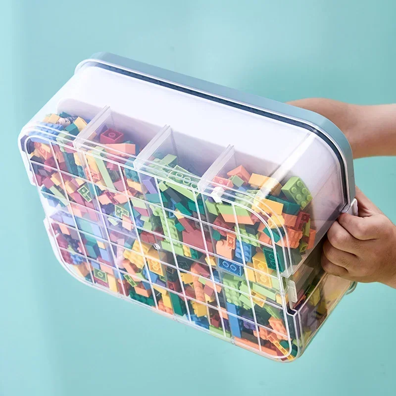 Classified storage Stackable Building Block Storage Box Transparent Dustproof Moisture-proof Plastic Storage Boxes Kids 6