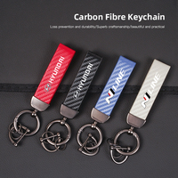 Carbon Fiber Leather Keyrings Car Keychain Accessories For Hyundai N-LINE Genesis I10 I20 I30 I40 IX20 IX35 Kona Getz Veloster