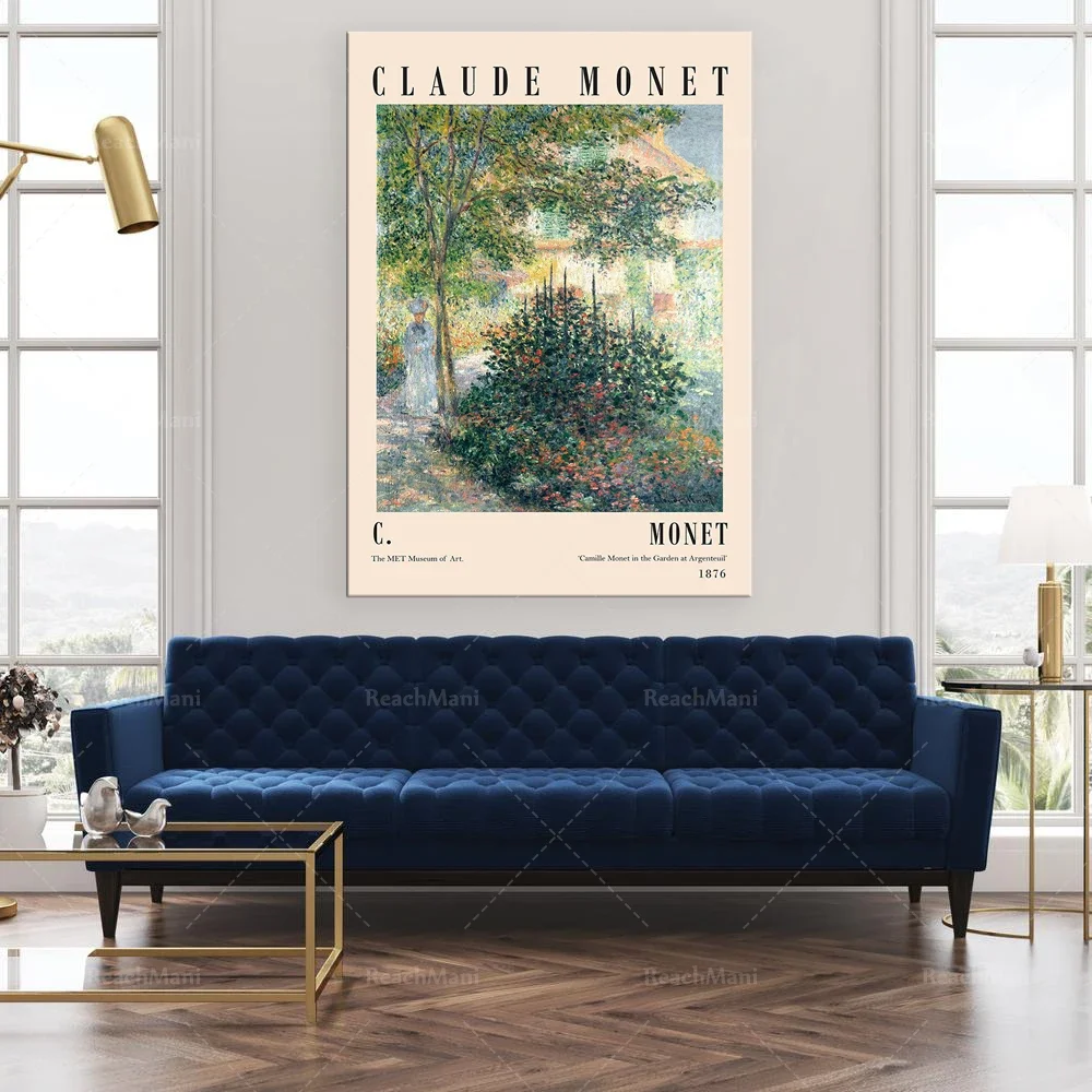Claude Monet Exhibition Poster, Camille Monet in the Garden at Argenteuil Poster by Claude Monet, The MET Museum of Art.