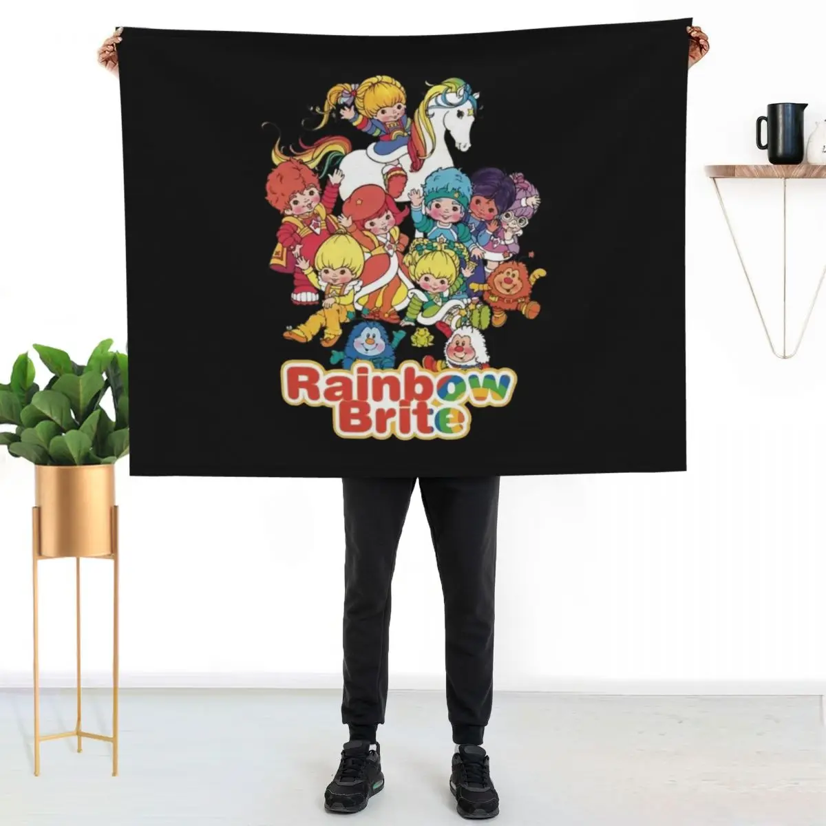 

Rain.bow Brite Throw Blanket Men's Soft Warm Throw Blanket for Couch