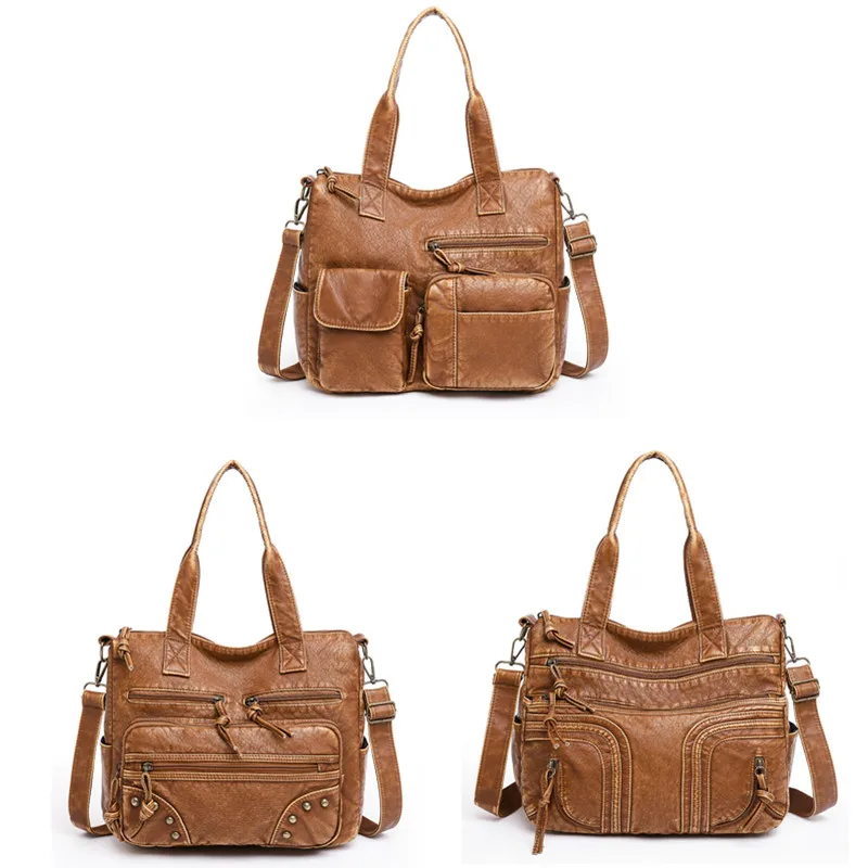 Alta qualidade de design de couro macio bolsas femininas vintage bolsa senhora grande capacidade tote moda ombro mensageiro saco crossbody