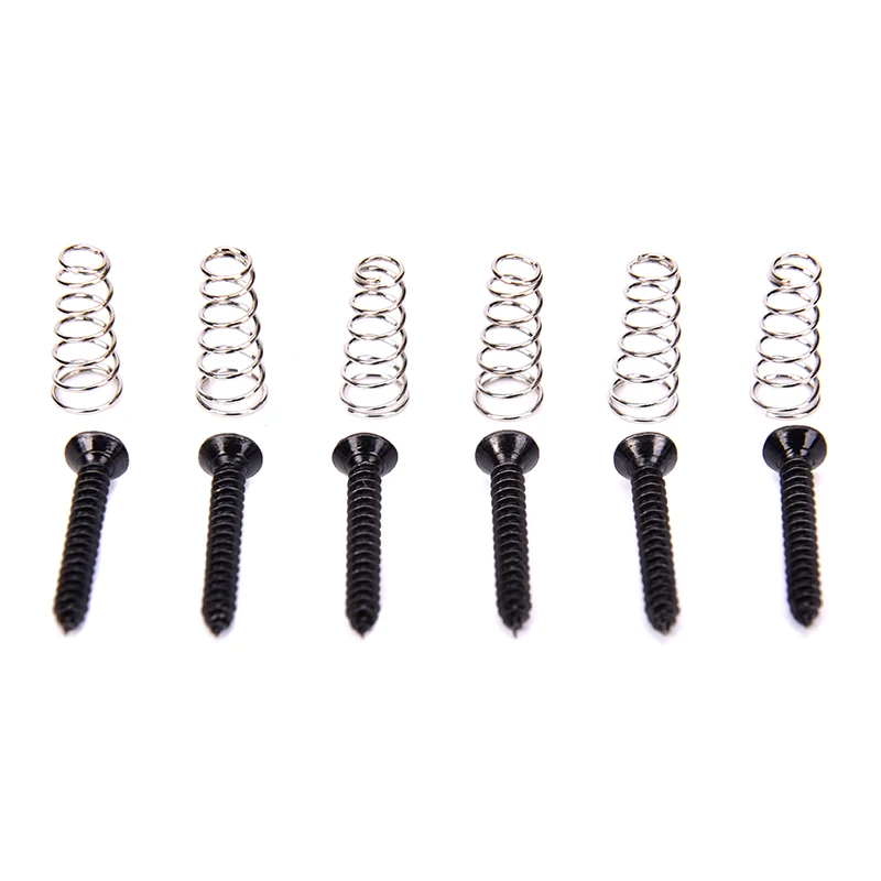 6pcs Electric Guitar Single Coil Pickup Mount Height Screw With Spring 23mm*5mm Guitar Screws Springs Guitarra Tornillo Resorte