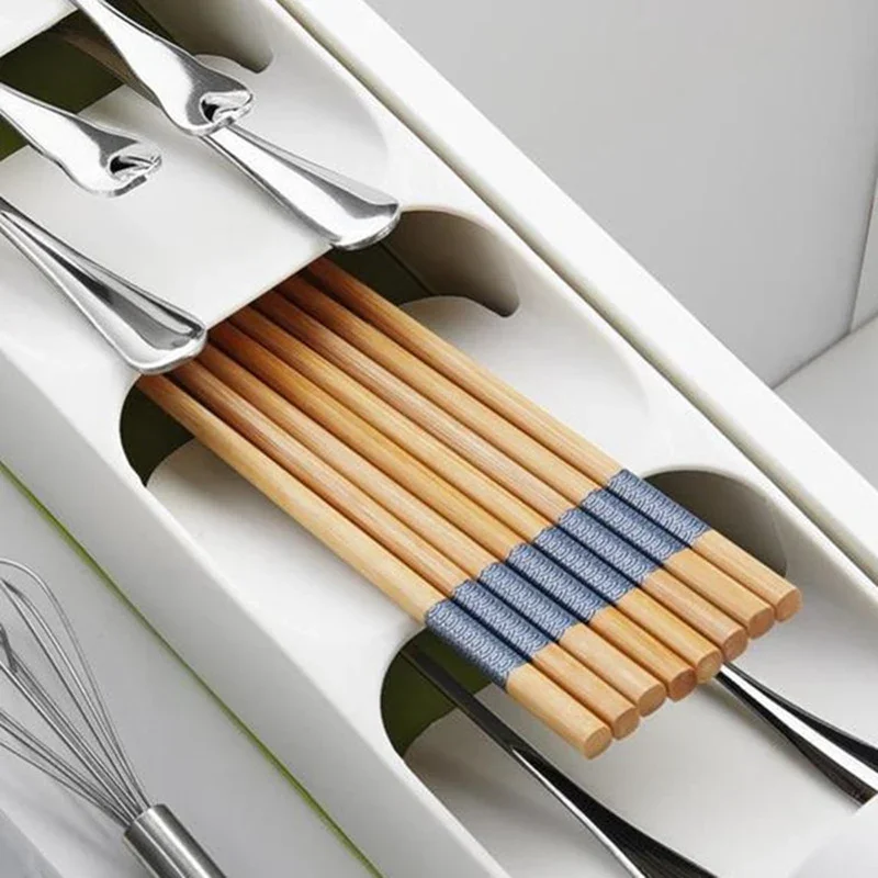 Kitchen Drawer Knife And Fork Partition Storage Box Tray Tableware Spoon Box Soup Spoon Chopsticks Separation Household Shelving