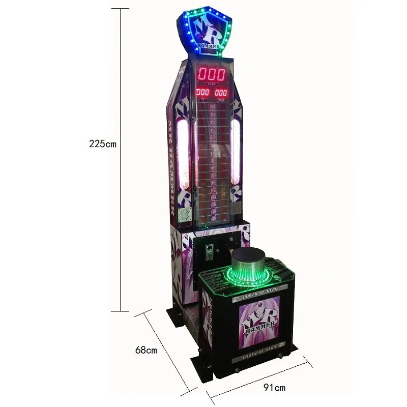 New Indoor Coin Operated King Hammer Boxing Arcade Prize Redemption Game Machine 1-3 Players Metal Plastic English