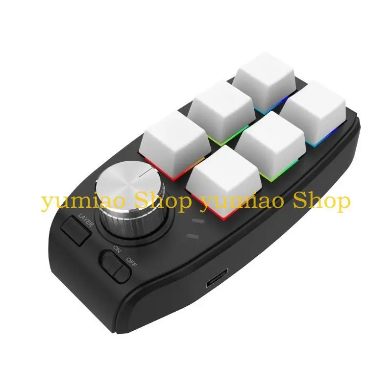 587b botão teclado 6 teclas 1 botão teclado mecânico personalizado com uma mão jogo macropad troca quente