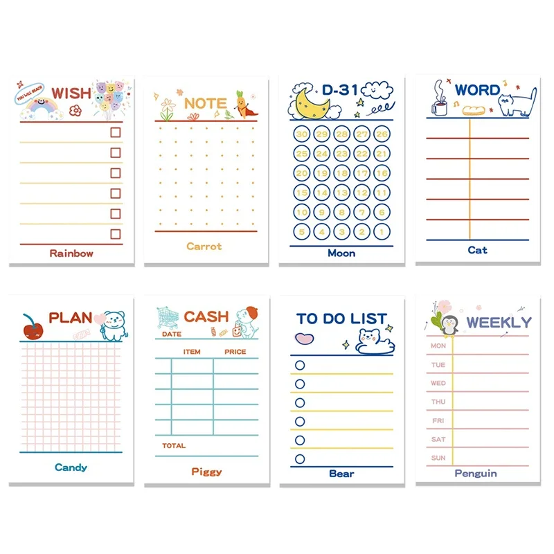 200 Sheets List Time Sticky Note Line Mini Note Book Convenient Memo Pad Schedule Planner Office School Supplies Stationery