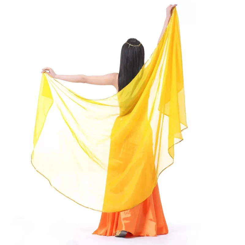 Belly Dance Accessories Women Veils Chiffon Scarf Light Shawl Veil Silk Semicircle Hand Thrown Suit Dance Performance Costume