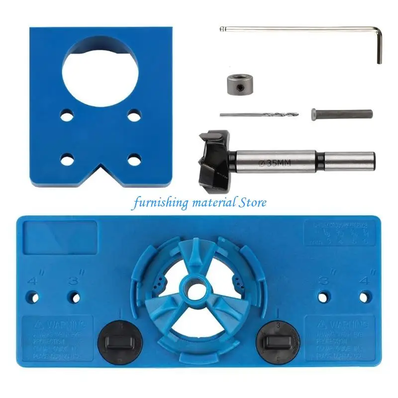 Y5GD Professional 35mm Hinge Template Set and Small Blue Lock Hole Locator User friendly