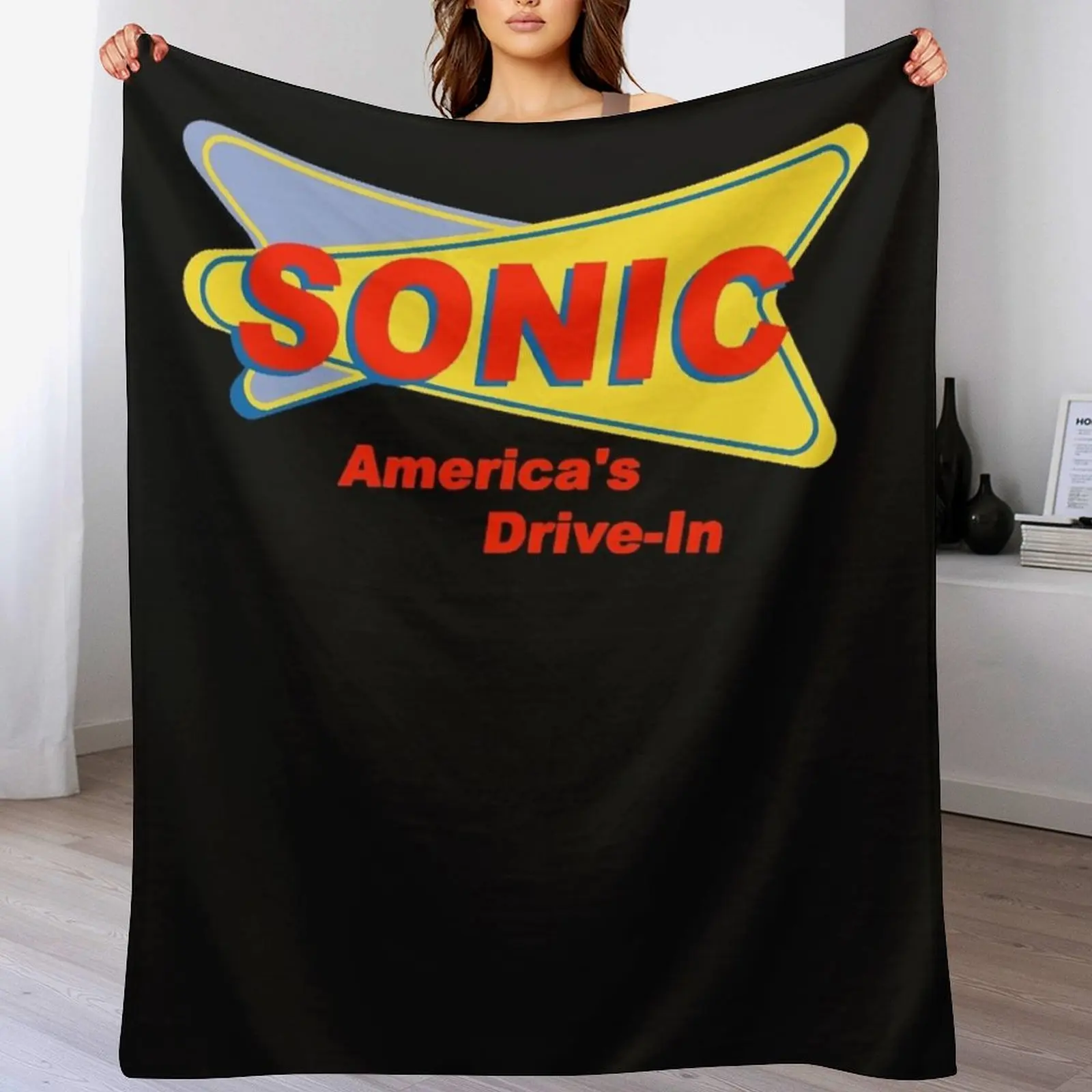 Sonic America&x27;s drive-in Fast Food Logo Red Essential T-Shirt Throw Blanket Hairys Multi-Purpose Thins Blankets