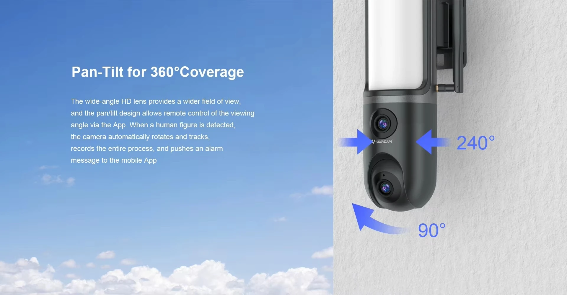 2025 WiFi caliente 6MP HD lente Dual PTZ cámara de vigilancia impermeable visión nocturna lámpara de pared reflector opción-tarjeta de memoria nube FC4