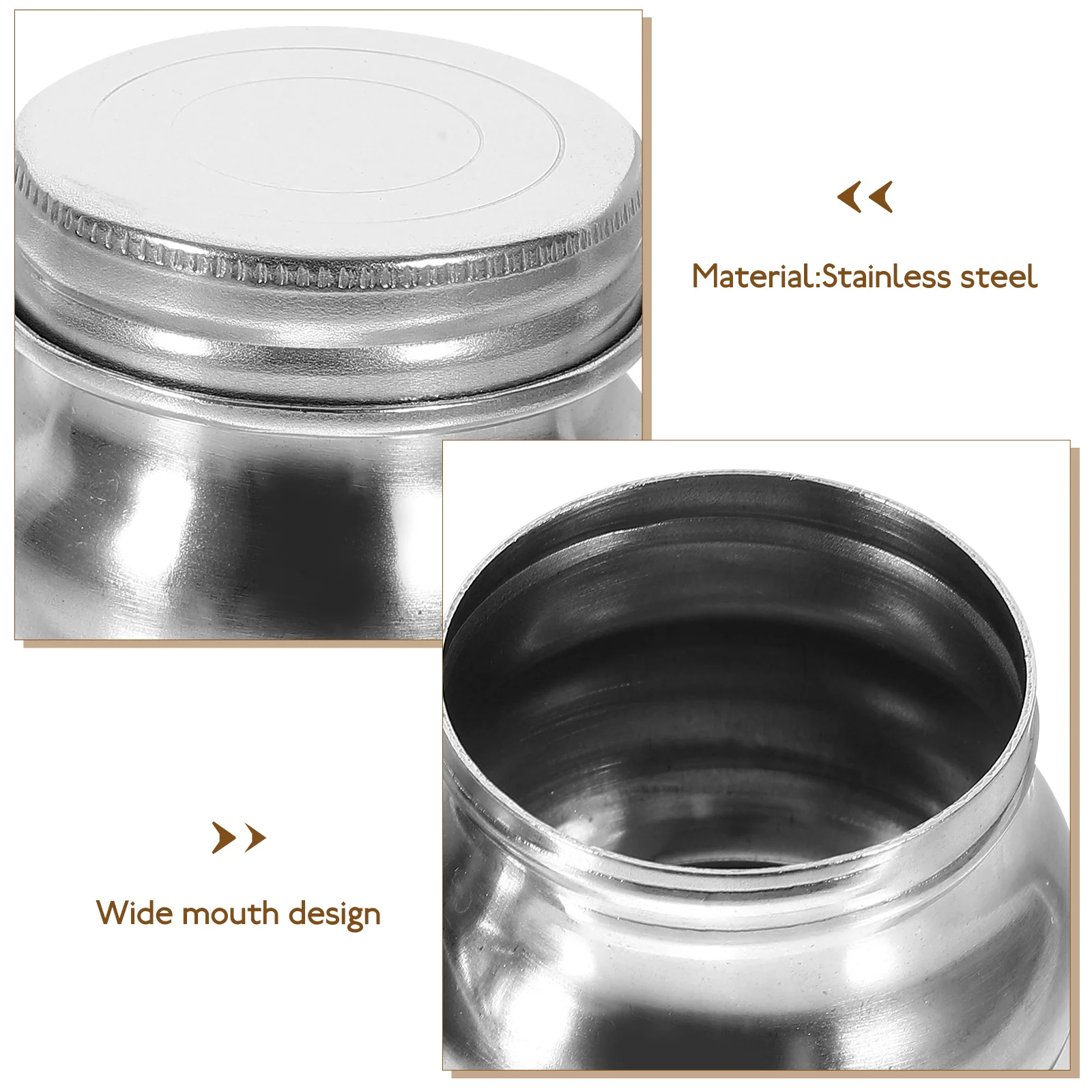 2 Pcs Stainless Steel Oil Paint Mixing Pot Palette Cup Drawing Supplies Can Painting Cleaning Container Palettes