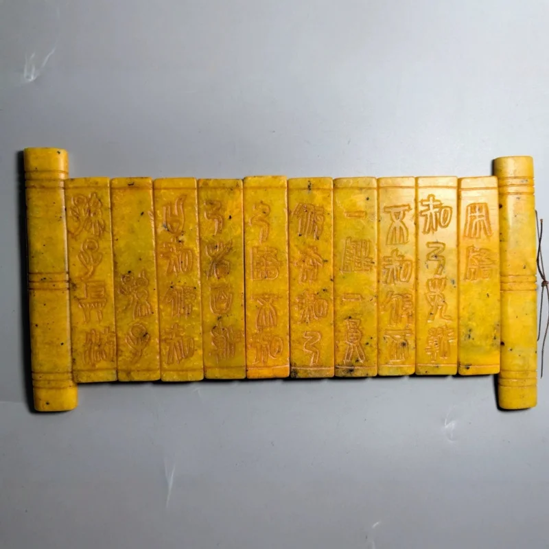 

Antique Xiuyu Jade High Ancient Jade Artifact Jade Old Object Ornament Bamboo Slips Jade Military Book Craft Ornament