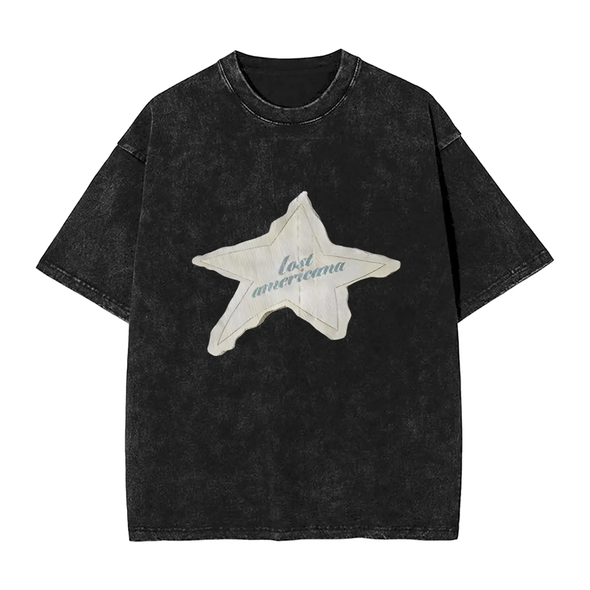 Oversized Washed T-Shirt MGK Lost Americana Rapper  Cotton T Shirts  Trendy Cool Tshirt for Male Summer Y2K Fun Casual Clothing