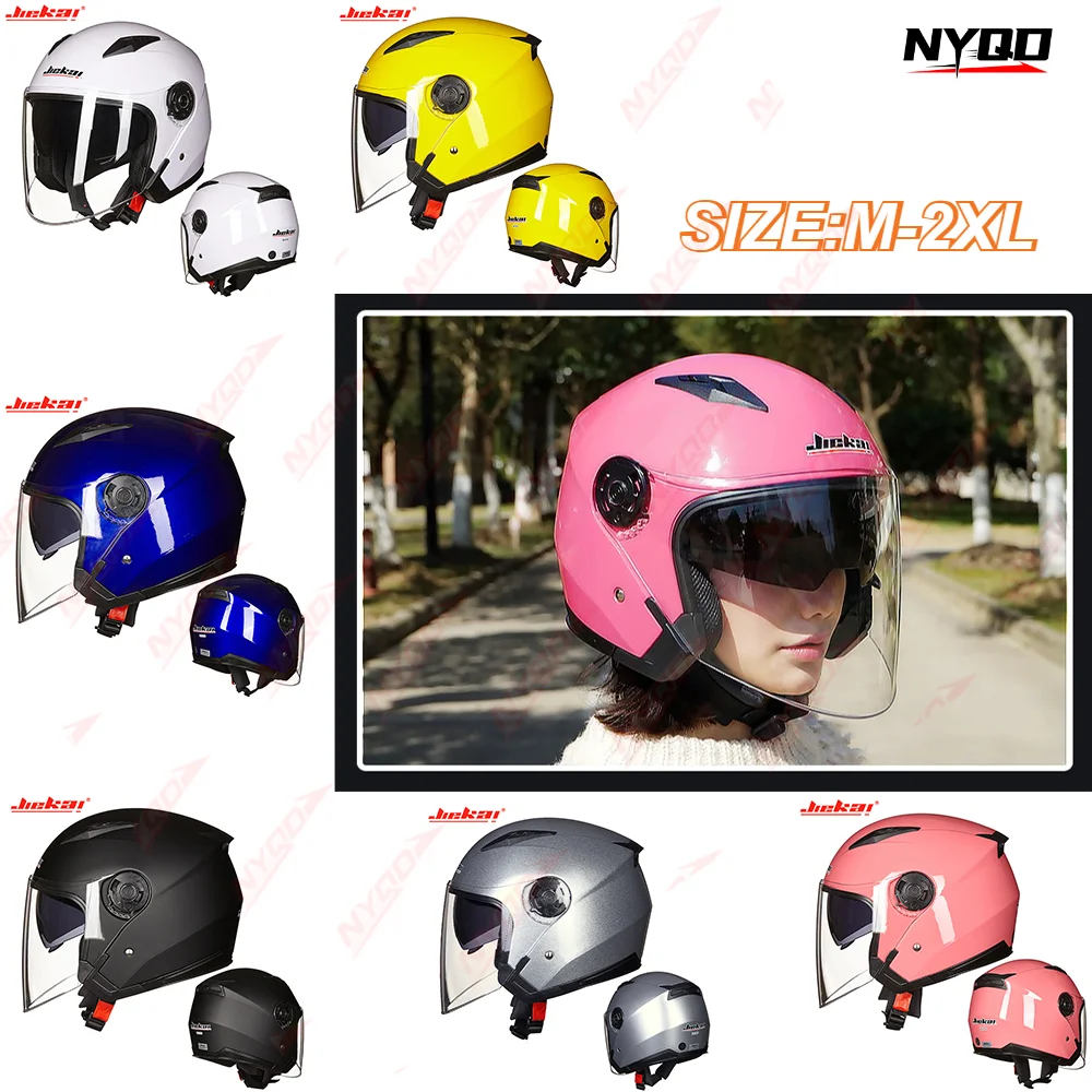 jiekai-electric-scooter-helmet-four-seasons-anti-fog-dual-visor-half-helmet-super-lightweight-uv-protection-breathable-durable