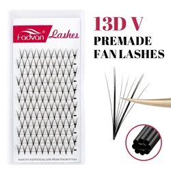 Fadvan 13D Premade Fan Lashes V Shape Sharp Narrow Stem Spikes Eyelash Premium Soft Individual Russia Volume Lashes Extensions