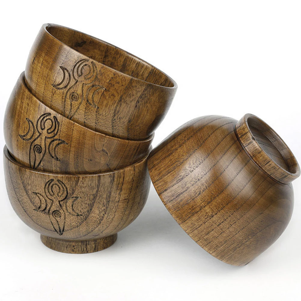 

Wooden Altar Bowl Three-Phase Month Design Smooth Finish Sacrificial Furnishing Article For Temple Home Decoration Offering Bowl