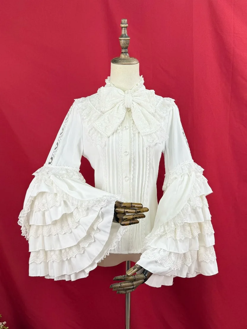 

Hime Sleeved Classic Lolita Shirt, Detachable Bow by DMFS Lolita PRE ORDER / 3 months