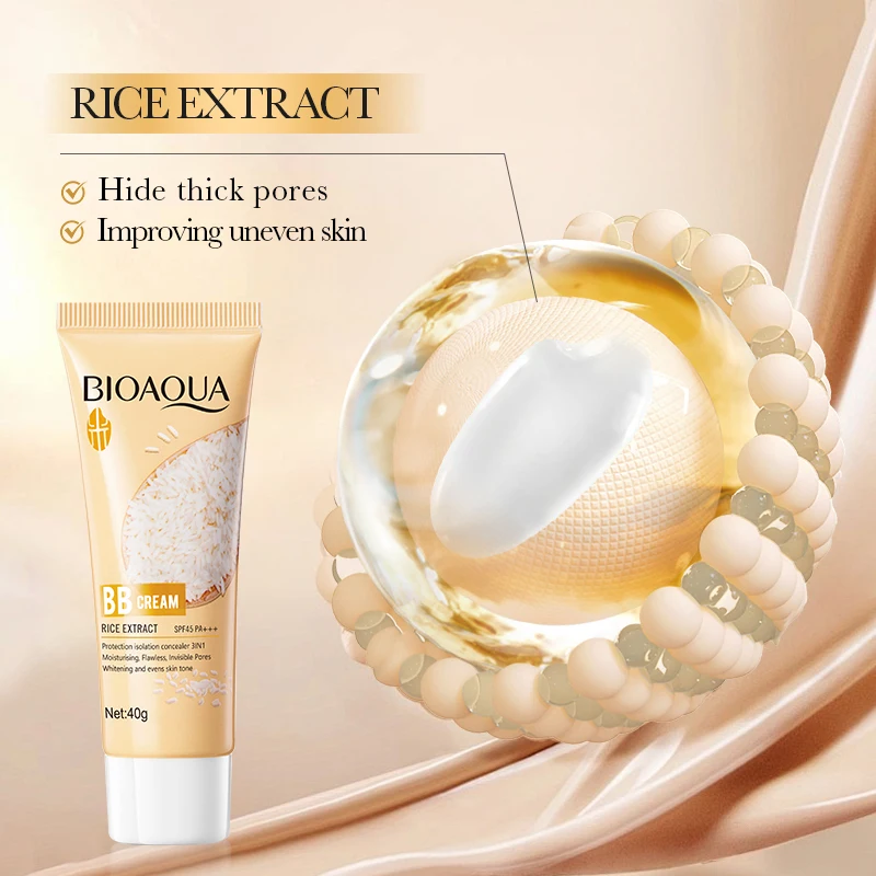 

40g BB Sunscreen Cream Facial Liquid Foundation Cream Cream Long Coverage Full Powder Lasting I8R3