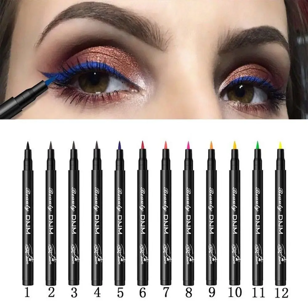 12 Colors Waterproof Longlasting Eye Makeup Eyeliner Liquid Pencil Eye Liner Pen Pigment Eyeshadow