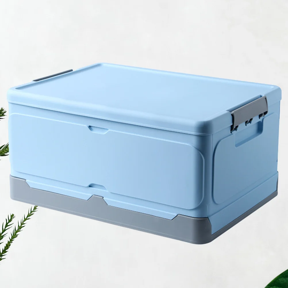 

1Pcs Storage Box Foldable PP Plastic Multi-Purpose Box with Lid for Home Kitchen Bathroom Office Use Blue Size L