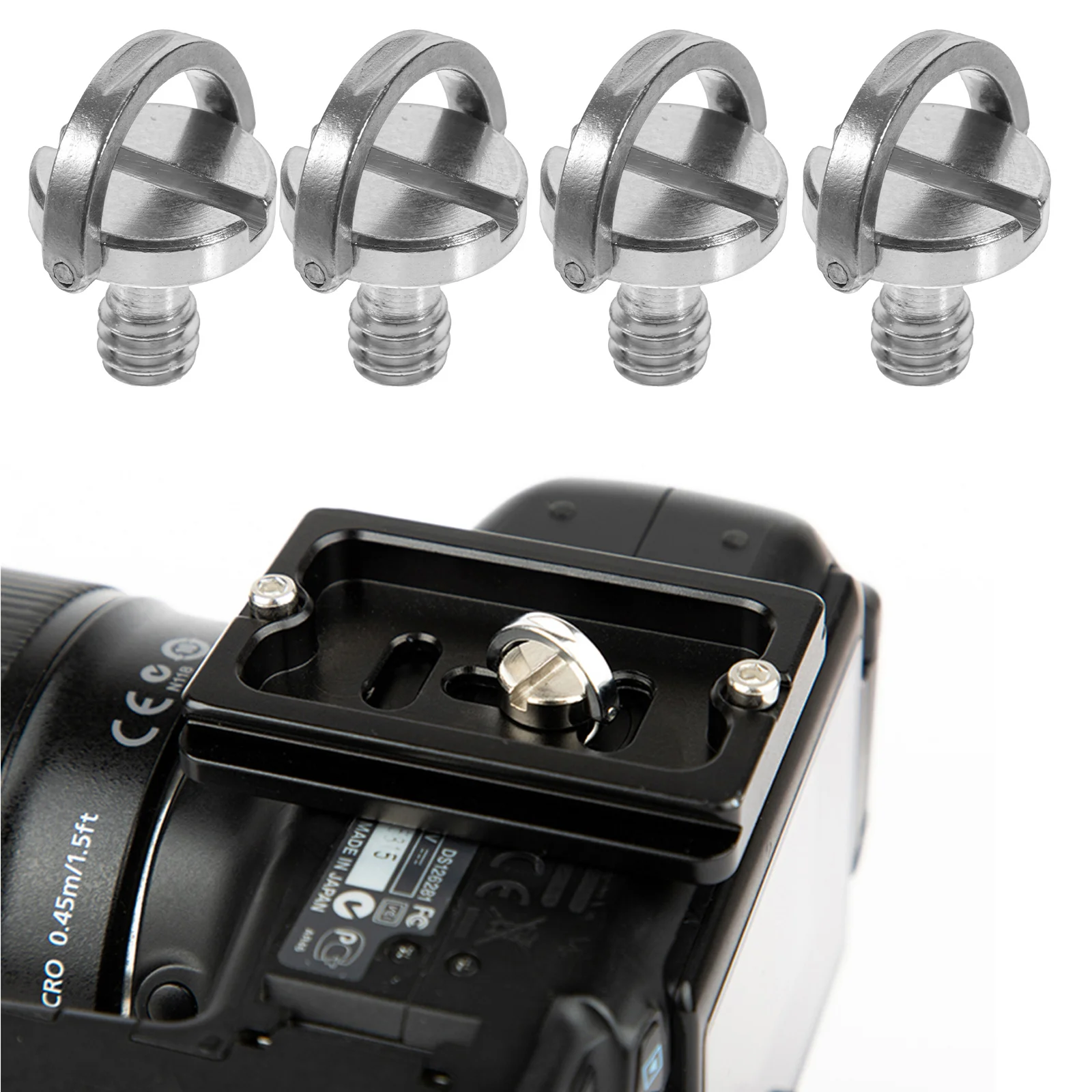 

5Pcs D Ring Camera Mount Parts 1 4 Inch Nickel Plated Anti Rust Tripod Mount Screw Quick Release Tripod Screw Ring Camera Screws