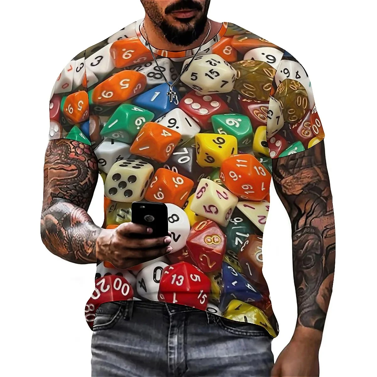 

Men's 3D Printed Short Sleeve T-Shirt - Family Gathering Comfortable Outfit, Men's Party Top