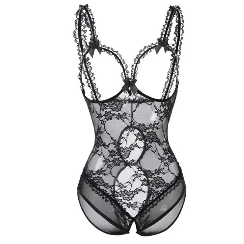 

New Breastless and Crotchless Erotic Lingerie Woman Body Lingerie Lace Open Bra Sexy Baby Women Underwear Sleepwear Bodysuit