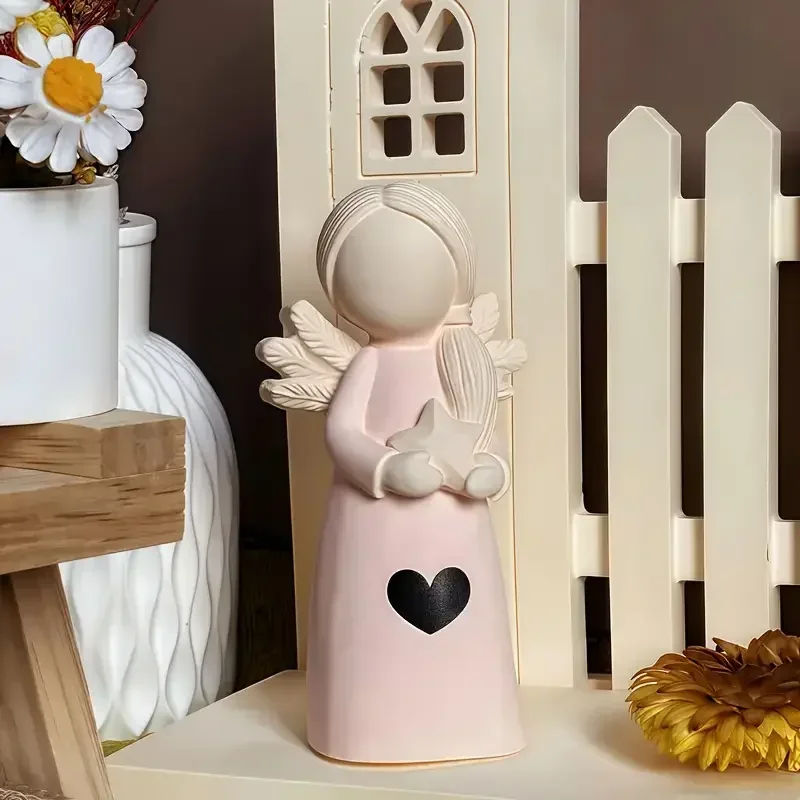 1pc Girl Candle Silicone Mold Little Female Doll Plaster Resin Candle Making Kit Wedding Decoration Handmade Gift & Heart 3D