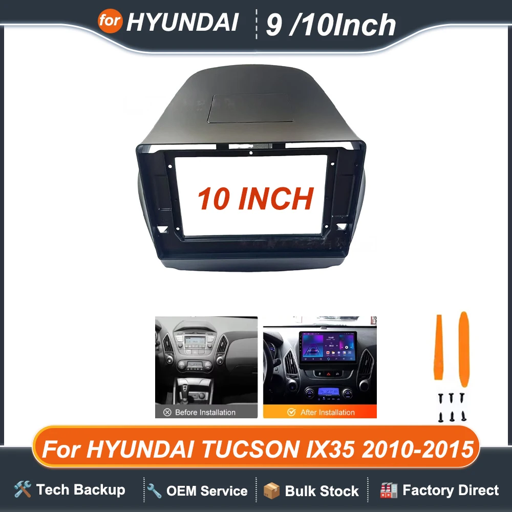 

9/10.1"Car Fascia For HYUNDAI TUCSON IX35 2010-2015 DVD Radio Panel DVD Panel Dash Kit Install Adapter Console Frame Bezel trim