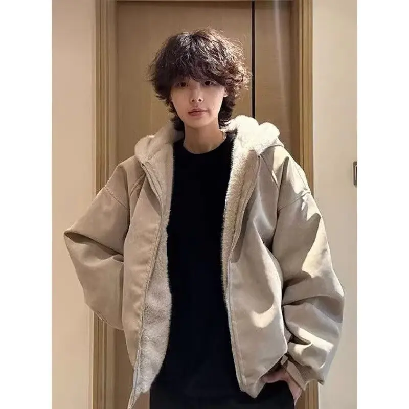 

Autumn Winter Large Size 250 Pou American Sle ort Hooded Fur Collar Cotton Jaet Men's Women's Winter Parka Coat