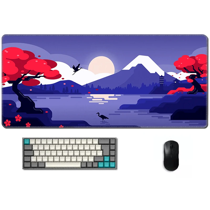 Gaming Mouse Pad 900x400 Pastel Fuji Office Carpet Large Gamer Mousepad Speed Cute Desk Accessories Laptop Table Kawaii Deskpad